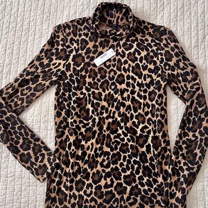 J. Crew Animal Print Turtleneck